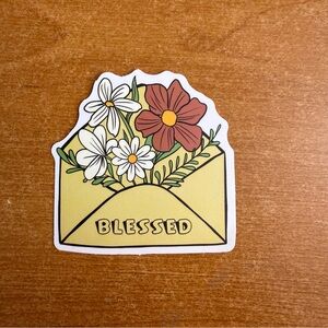 Floral Envelope Sticker‎ - Yellow and Multicolor